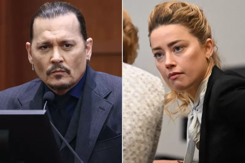  Amber Heard i Johnny Depp podczas procesu
