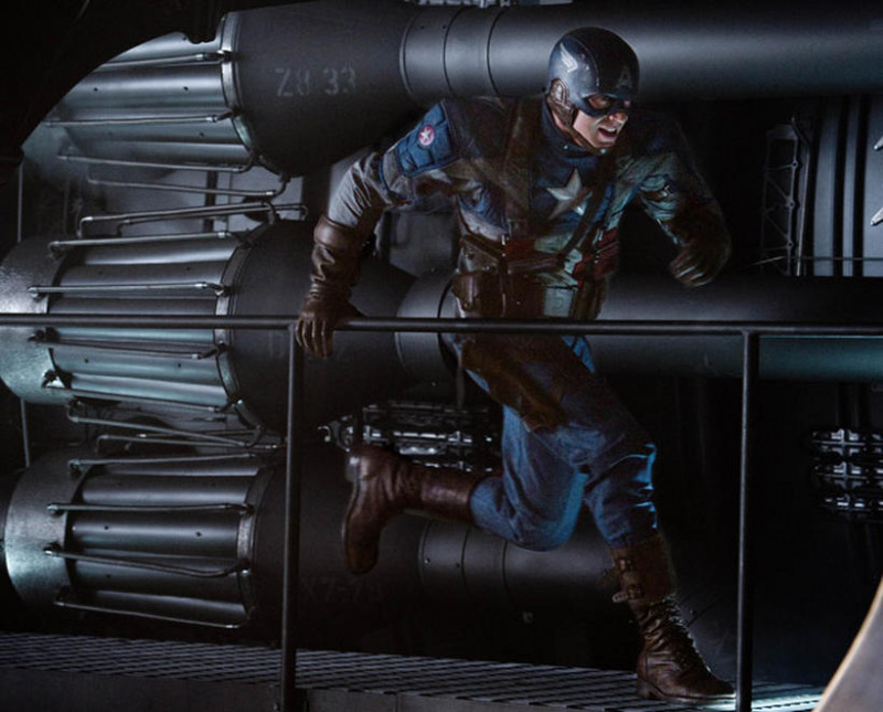   Chris Evans en un fotograma de Capitán América: El primer vengador