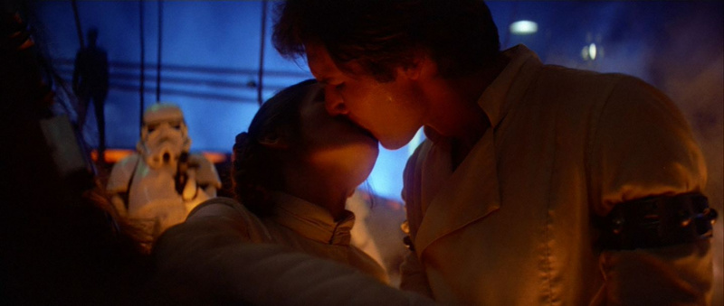   Cuando Leia le confiesa su amor a Han en El Imperio Contraataca, Star Wars