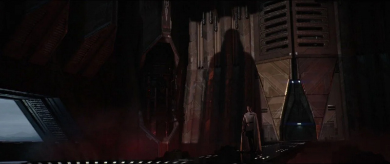   La escena final con Vader.'s shadow in Rogue One