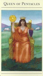 Mythisches Tarot der Königin der Pentakel